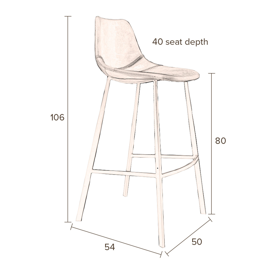 Стул барный Franky черный Dutchbone 1500039 - Вид №7