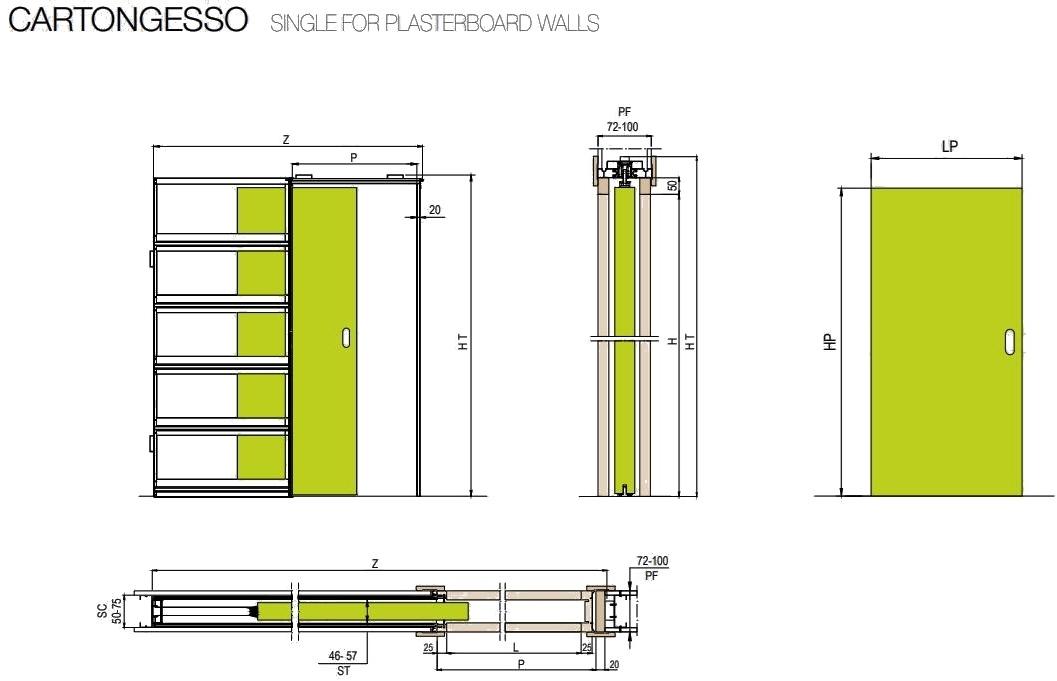 PROTEK® Рама стойки для одинарной раздвижной двери Skudo® sun-id-1346882 - Вид №2
