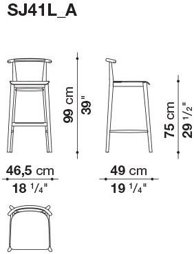 B&B Italia Высокий деревянный табурет с подставкой для ног Jens sun-id-1458905 - Вид №1