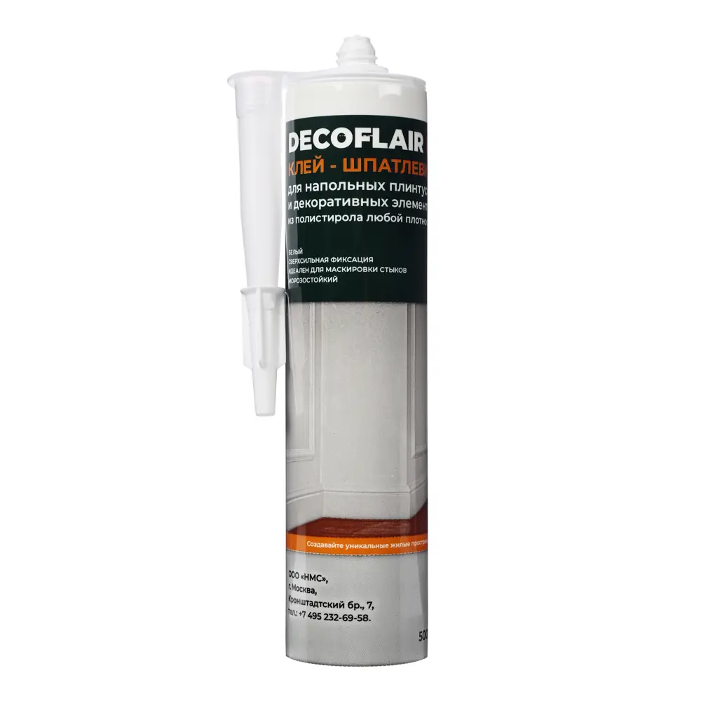 Клей-шпатлевка Decoflair для напольных плинтусов и декоративных элементов из полистирола 500 г 89418233 STLM-2154950 Santreyd 