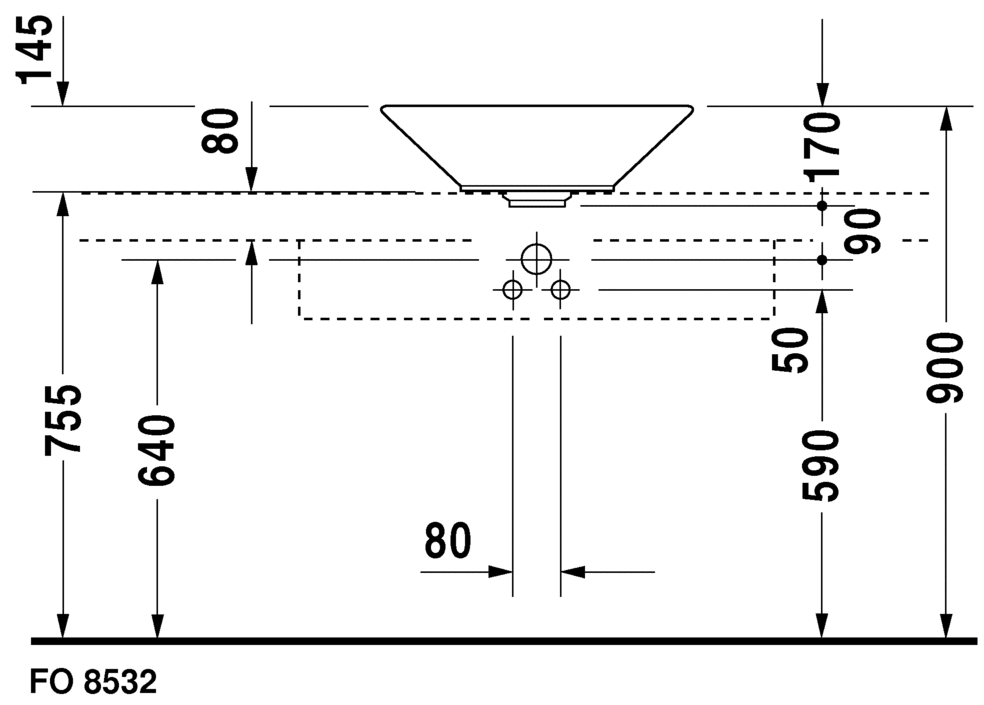 0408530000 Накладная раковина на столешницу  овальная Duravit Starck 1 - Вид №4