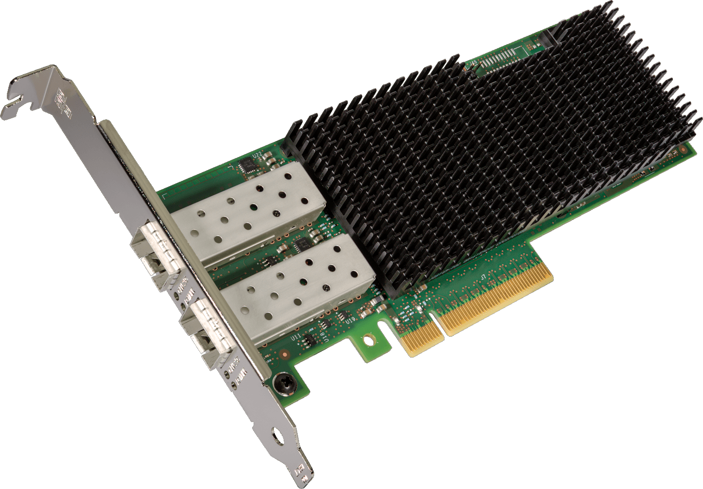 XXV710DA2BLK 948652 ® ethernet converged network adapter xxv710-da2, 2 x sfp28 port, 25gbe, pci-e v3 x8, iscsi, nfs, vmdq. pci-sig* sr-iov capable Intel Santreyd 