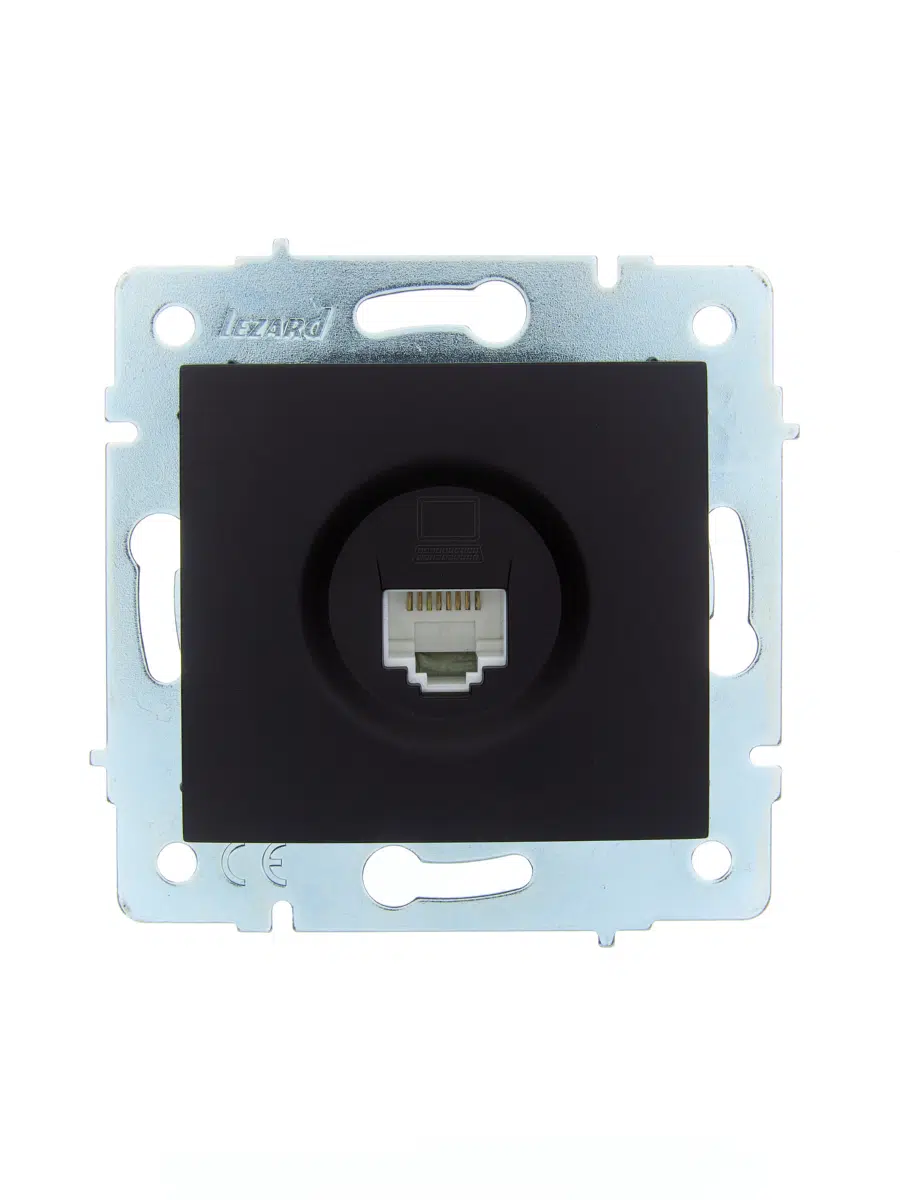 ASTI Розетка компьютерная чёрный бархат механизм LEZARD 7081-4288-139