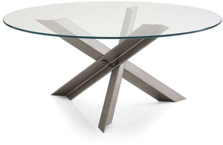 B&B Italia Круглый стол для гостиной из стали и стекла sun-id-1461236 - Вид №1