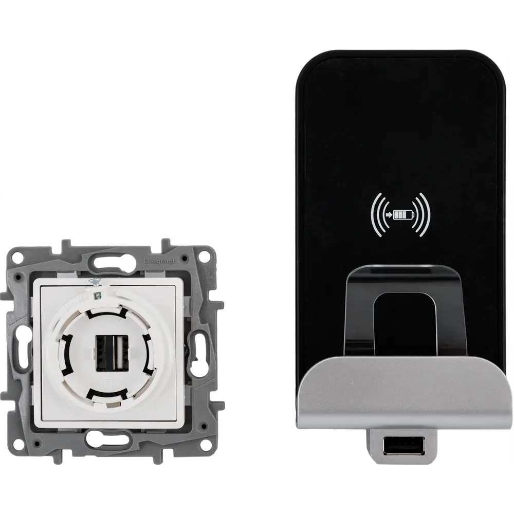 Зарядное устройство беспроводное Legrand 2.4 А цвет черный STLM-2201650