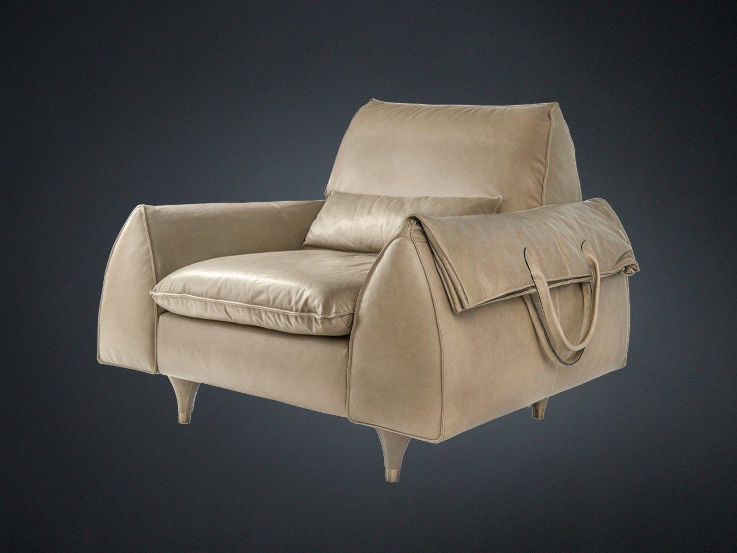 Кожаное кресло с подлокотниками Vgnewtrend EVE BAG ARCH-00046044 - Вид №1