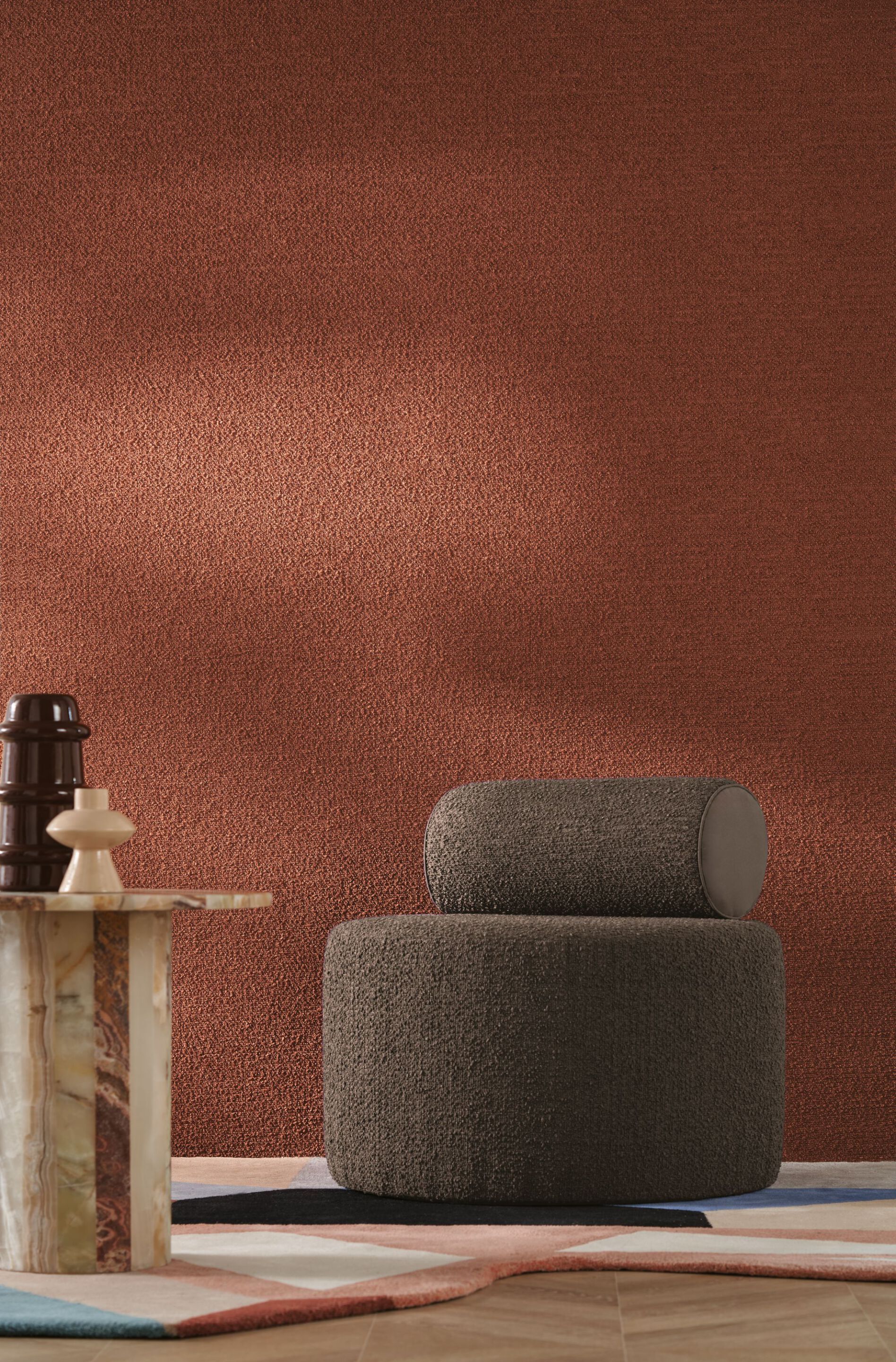 Однотонная настенная ткань bouclè Casamance Etreinte ARCH-00118856 - Вид №3