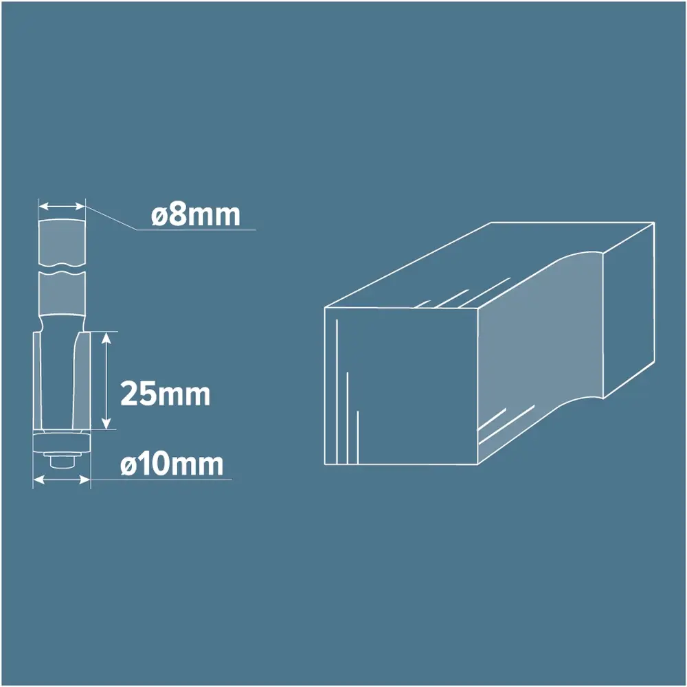 Фреза кромочная прямая 18784801 D10x25 мм BRIGADIER STLM-2136737 - Вид №4
