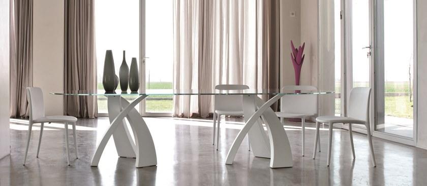 Tonin Casa Овальный стеклянный стол Eliseo T8061  - Вид №2