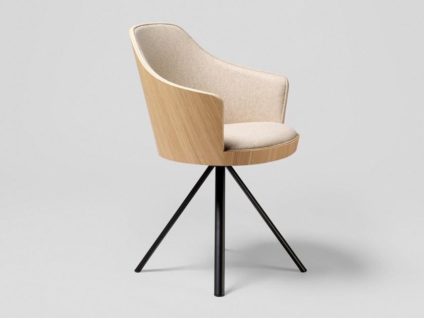 ENEA Стул на козелке из дуба и ткани с подлокотниками Kaiak sun-id-1411050 - Вид №1