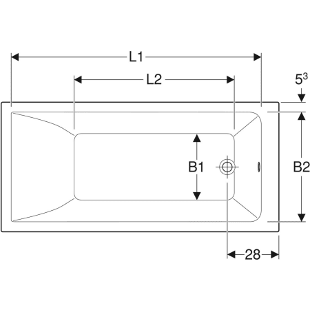 554.306.01.1 Прямоугольная ванна Geberit Renova Plan Geberit  - Вид №2
