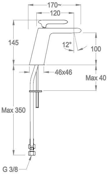 Fir Italia Смеситель для умывальника, однорычажный, без сливного крана Dynamica 88 8815272 - Вид №2