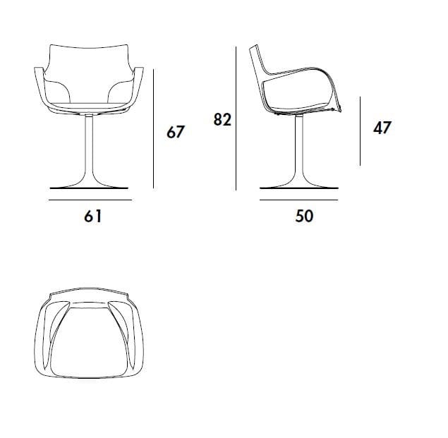Вращающееся кресло из полипропилена Sovet Italia флейта ARCH-00143654 - Вид №4