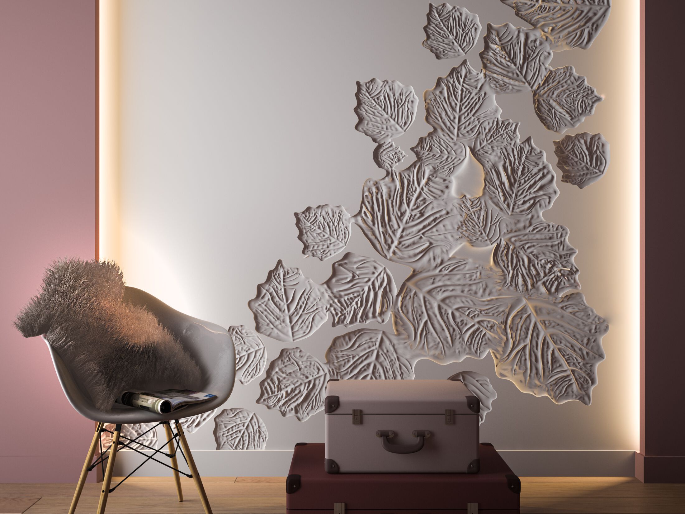 Трехмерная декоративная гипсовая панель WallDeco BIRCH ARCH-00056230