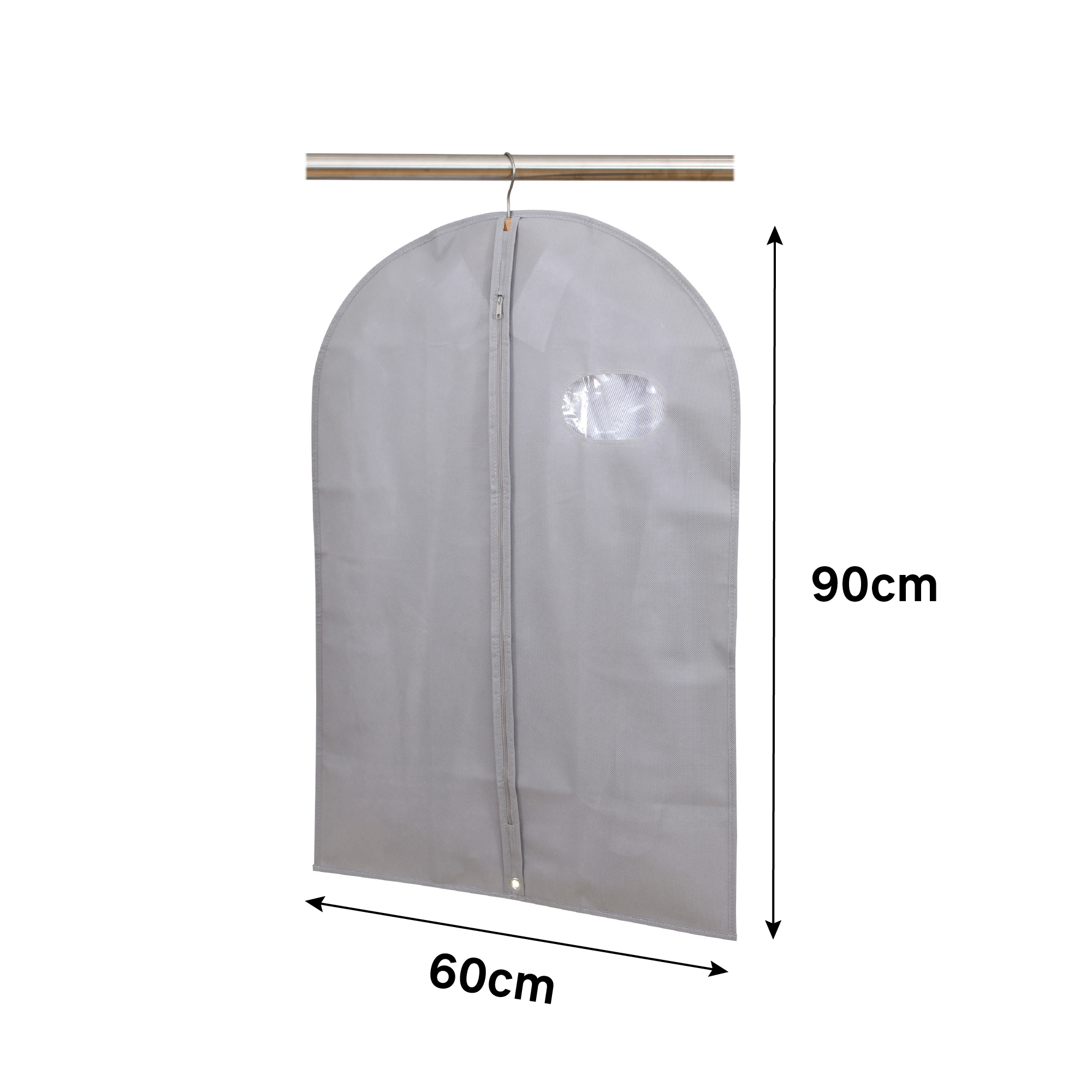 82008804 Чехол для одежды 60x90 см текстиль цвет серый STLM-0017169 SPACEO  - Вид №1