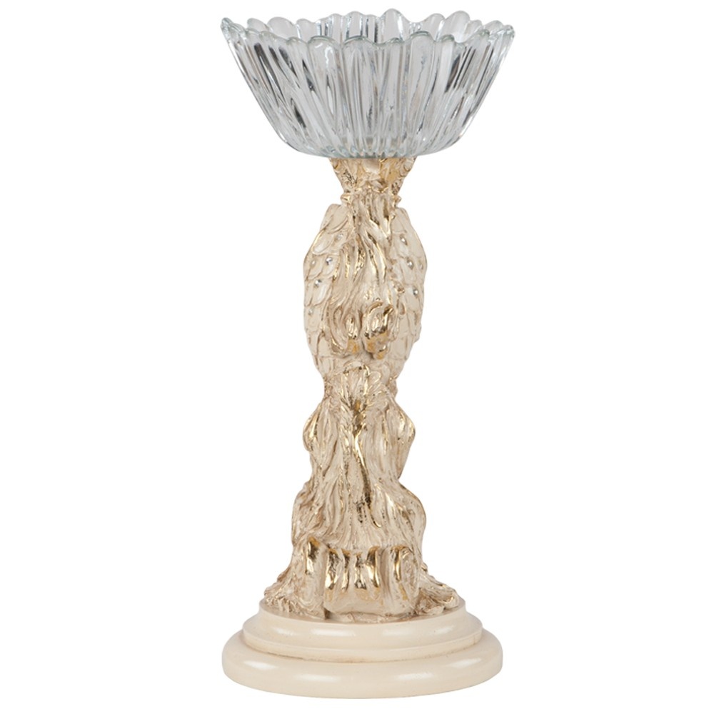 52019 BOGACHO Фруктовница-конфетница Заветное желание Айвори мрамор / стекло  - Вид №3