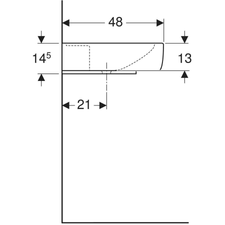 125100000 Накладная раковина Geberit Renova Plan с полкой Geberit  - Вид №11