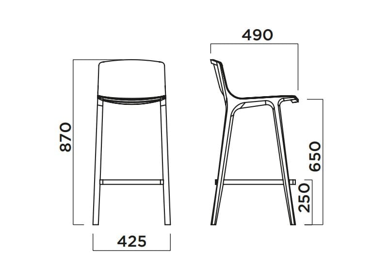 Высокий деревянный стул Infiniti Seame ARCH-00069345 - Вид №3