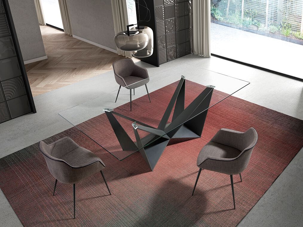 Прямоугольный обеденный стол из нержавеющей стали и стекла Angel Cerda Urban Deco ARCH-00045850 - Вид №2