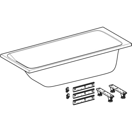 554.121.01.1 Прямоугольная ванна Geberit Tawa, тонкое исполнение, с ножками Geberit  - Вид №7