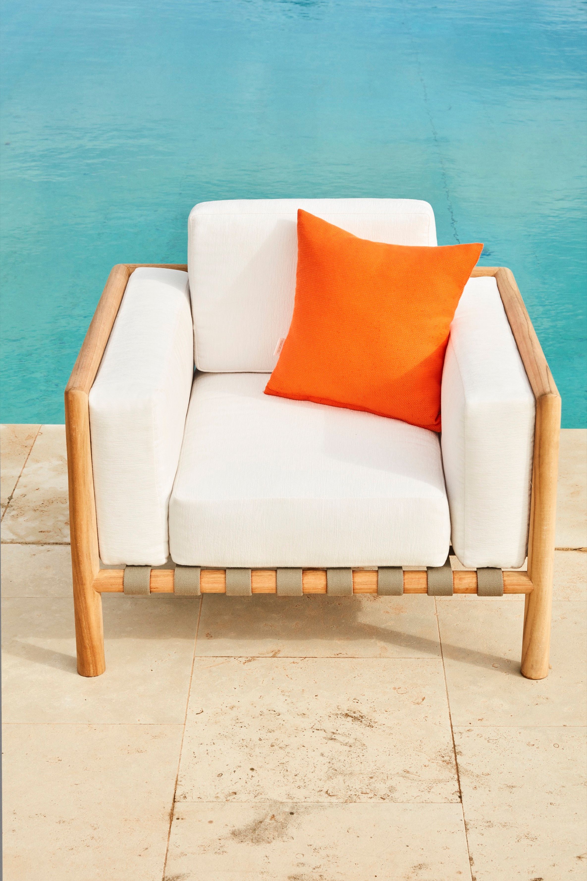 Садовое кресло из тикового дерева и акриловой ткани Unopiù Pevero ARCH-00103625 - Вид №1