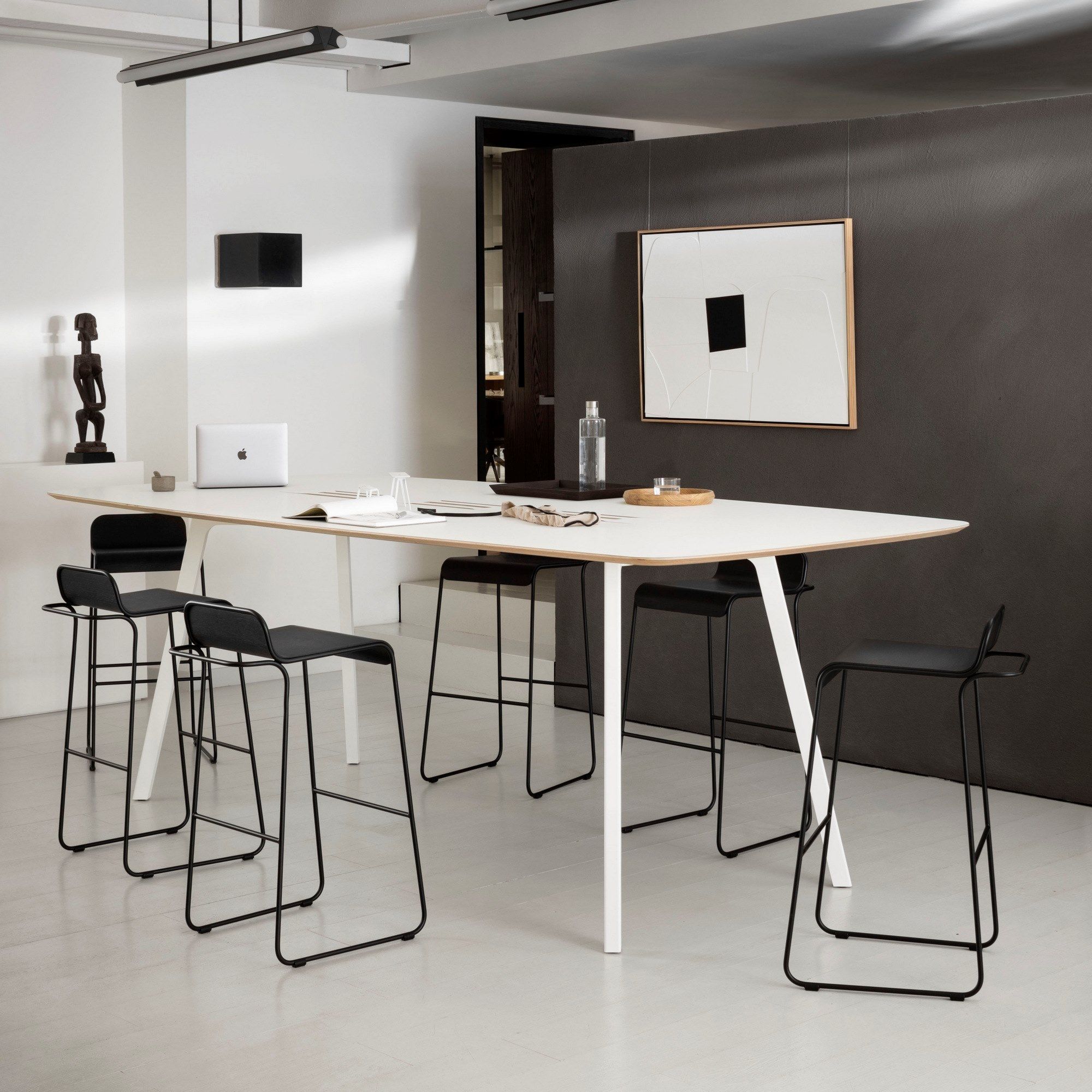 Стальной и деревянный табурет с подставкой для ног True Design Flow ARCH-00057643 - Вид №10