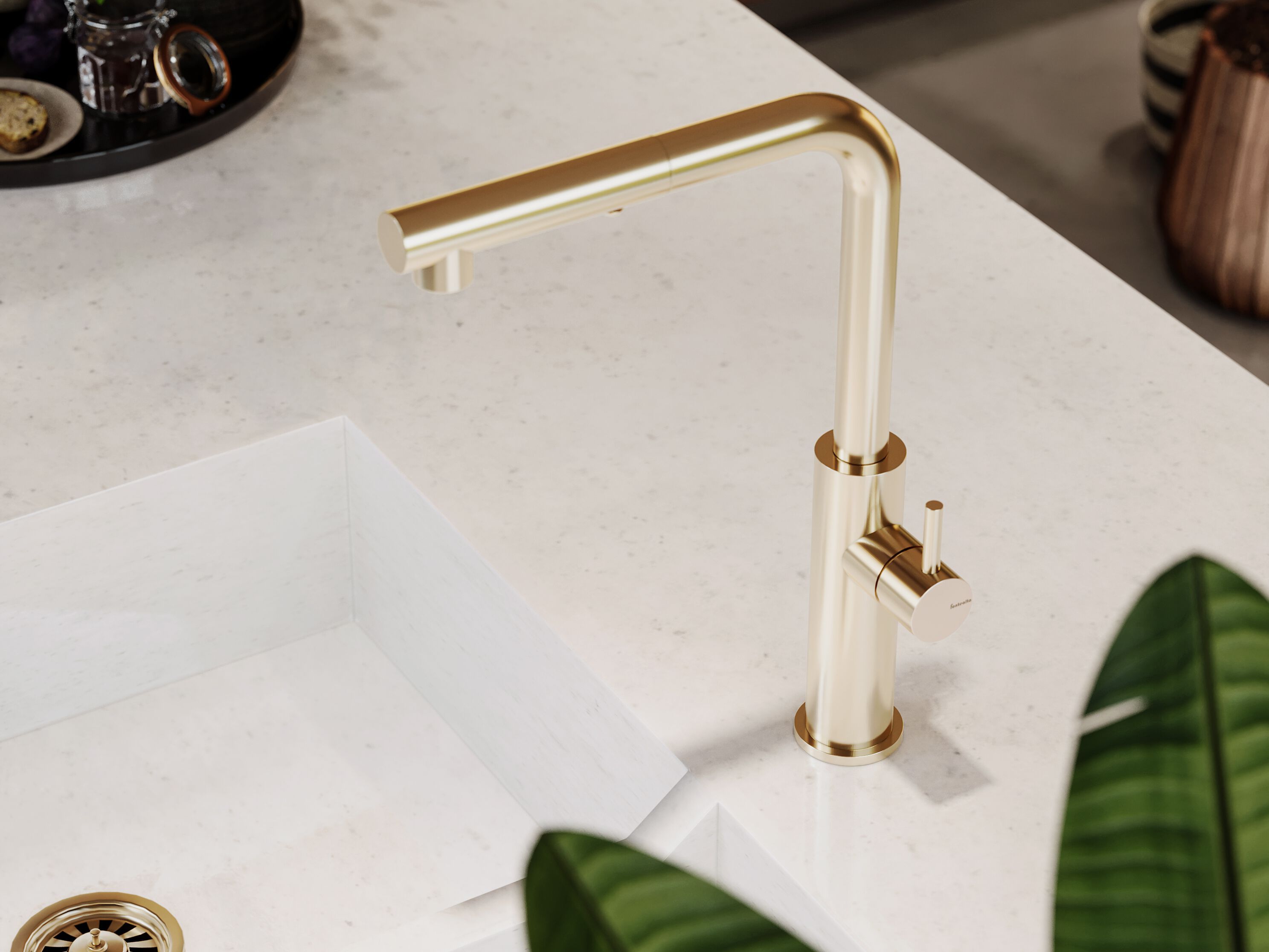 Смеситель для кухни из нержавеющей стали со съемным ручным душем Fontealta Kitchen ARCH-00074557 - Вид №1