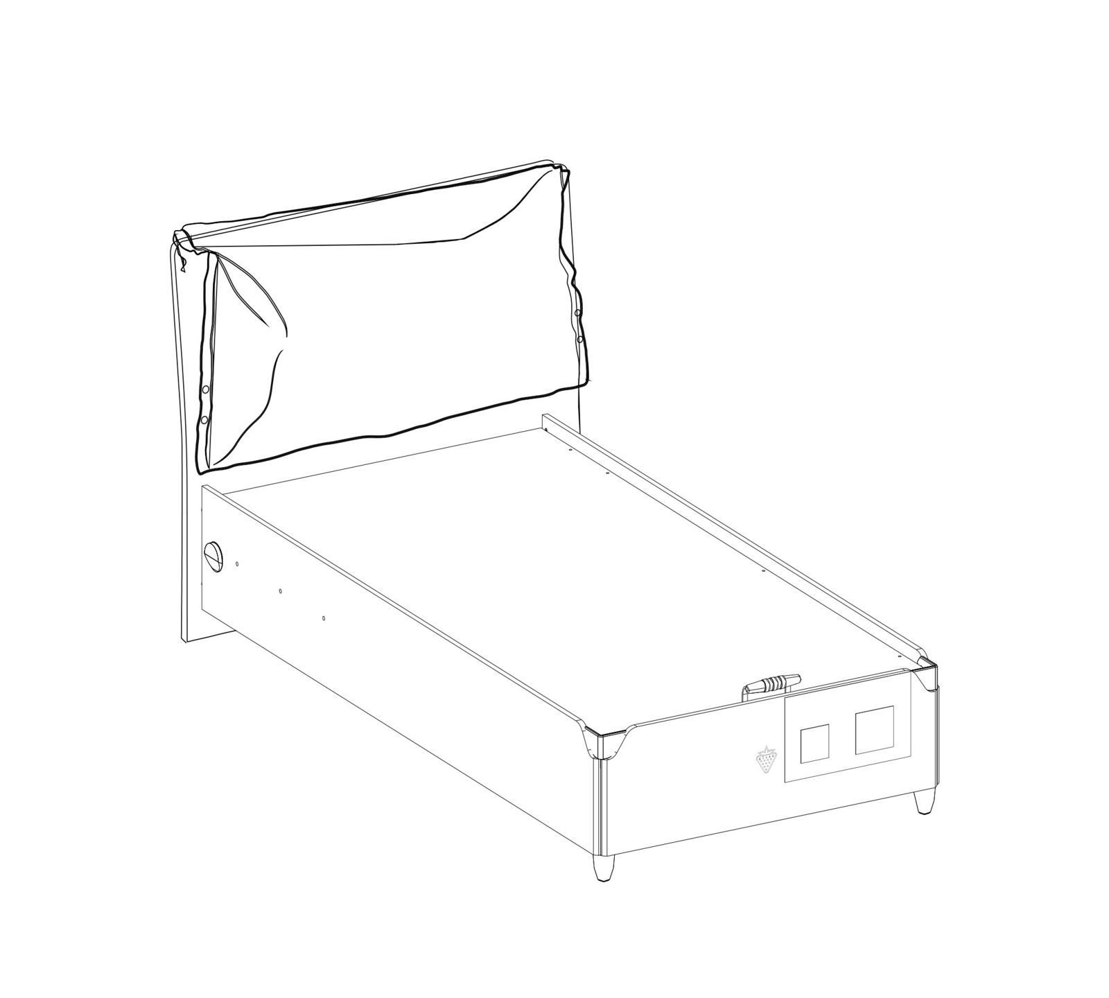 Кровать с подъемным механизмом односпальная 100х200 см Trio CILEK TRIO 00-3832348 Бежевый Santreyd - Вид №1