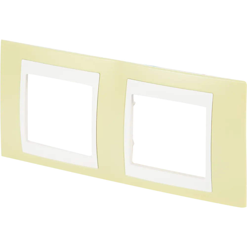 Рамка для розеток и выключателей Systeme Electric Unica 2 поста, цвет зелёное яблоко/белый STLM-2132321 - Вид №1