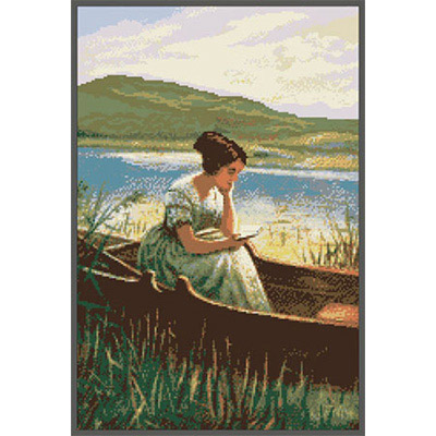 160х240кл Схема для вышивания цв. А3 ДК-140 "Леди в лодке" Santreyd 