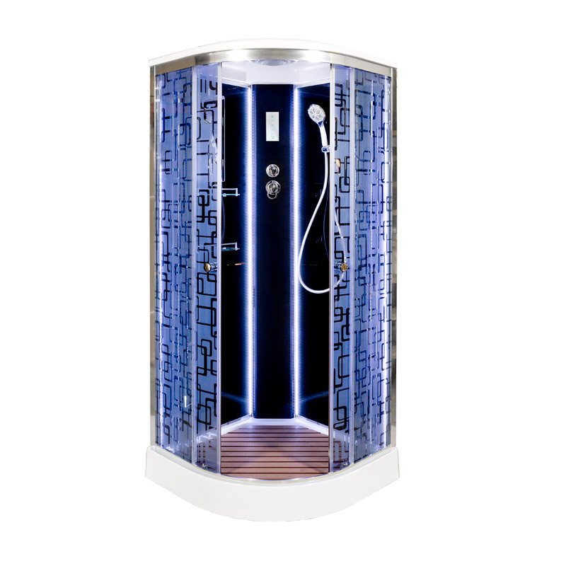 ЕМ1510 с гидромассажем (гм.) Душевая кабина DETO Серия EM BМ1510 LED BLACK