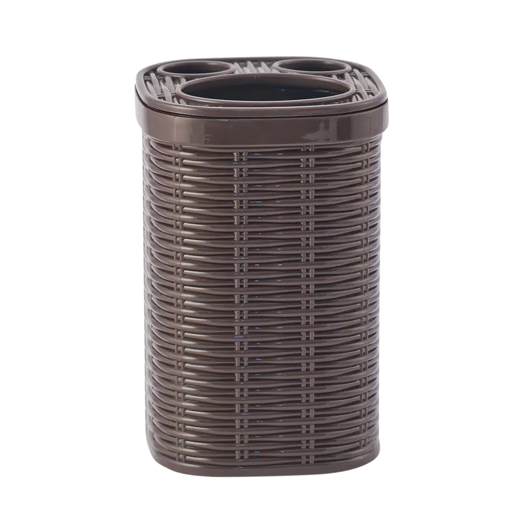 Стакан для зубных щёток настольный Swensa «Rotang» пластик цвет коричневый STLM-2062545 - Вид №1