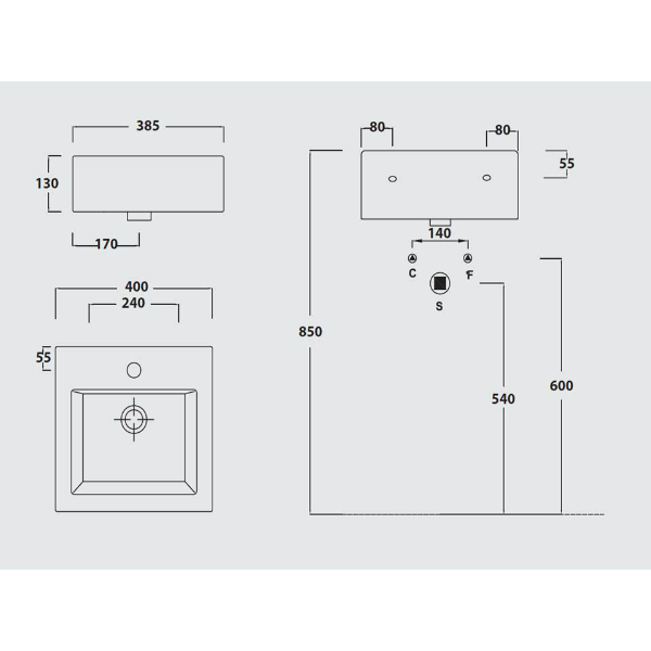 43515 Накладная раковина на столешницу  овальная Ceramica Hidra  - Вид №1