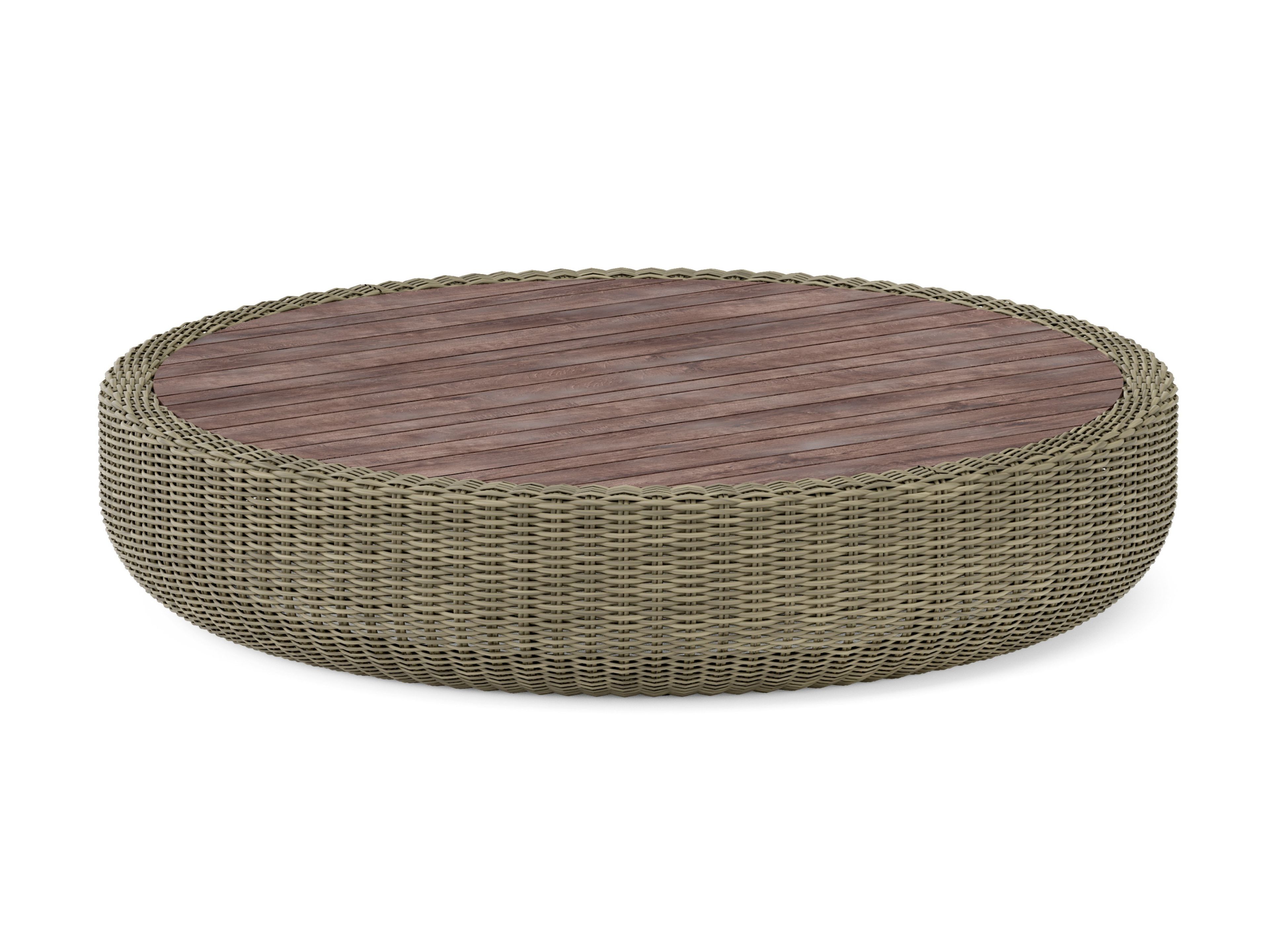 Плетеный круглый низкий садовый столик Jardinico Tugu ARCH-00079533