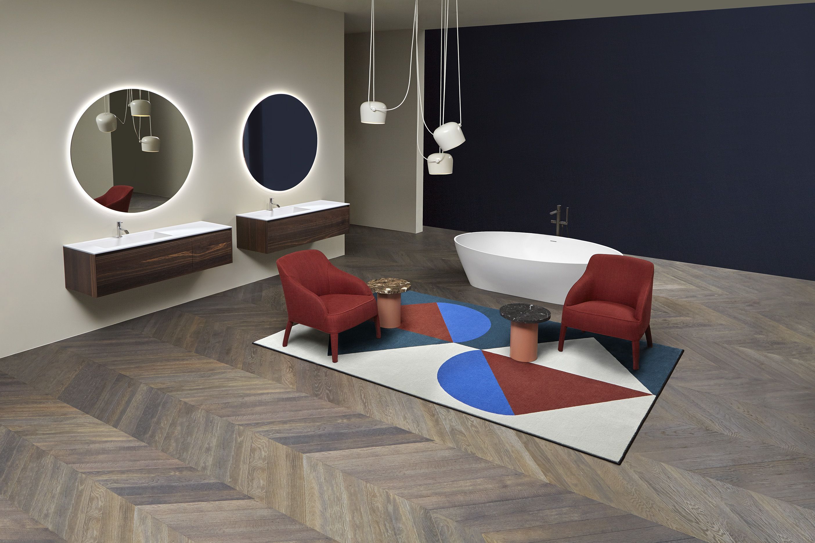 Узорчатый прямоугольный коврик для ванной комнаты Antoniolupi летающая геометрия ARCH-00137282 - Вид №1