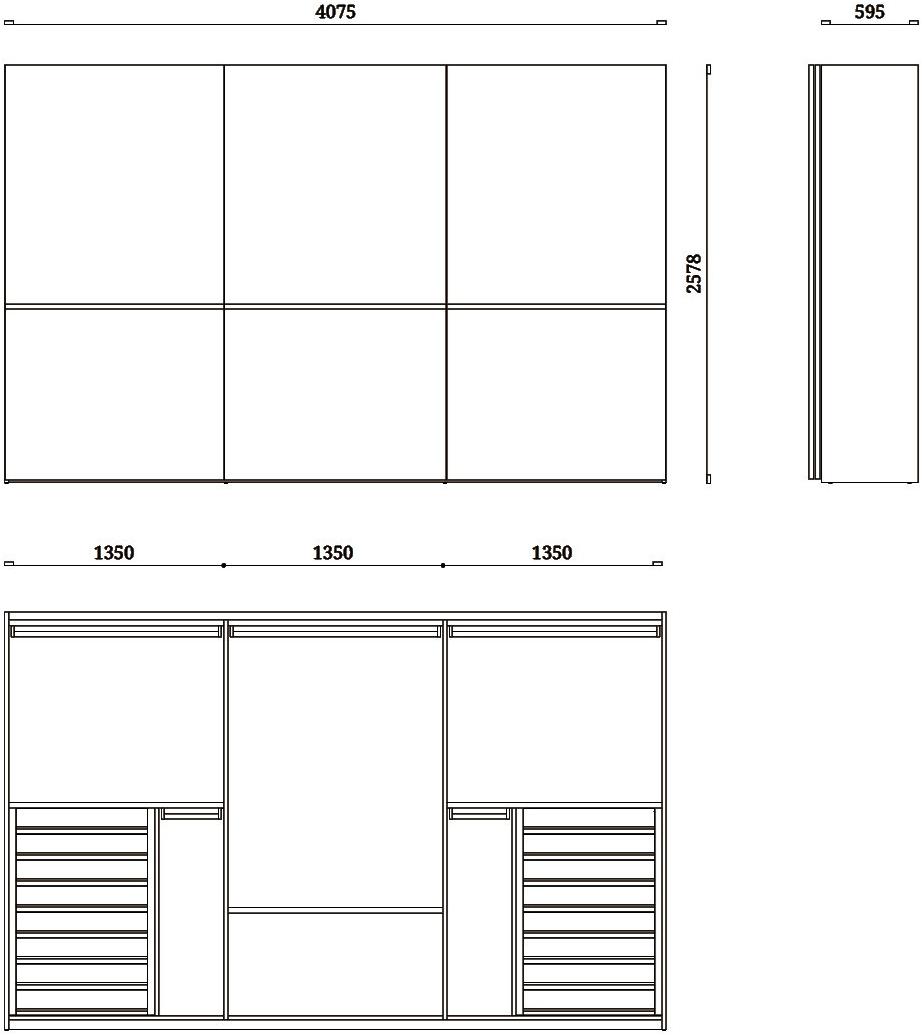 Febal Casa Шкаф с раздвижными дверцами с ящиками sun-id-1448514 - Вид №3