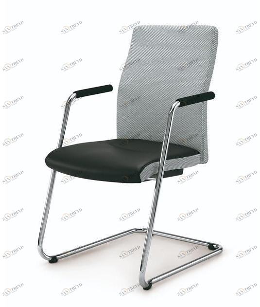 Стул для конференций из кожи и ткани с подлокотниками Cubo flex Cx 123 Santreyd