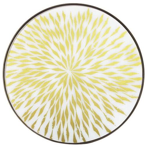 Ethnicraft Круглый поднос из дерева и стекла Gilded layers 20421 - Вид №1