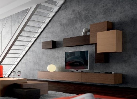 107349 Модульная композиция под ТВ 05 La Ebanisteria Collage