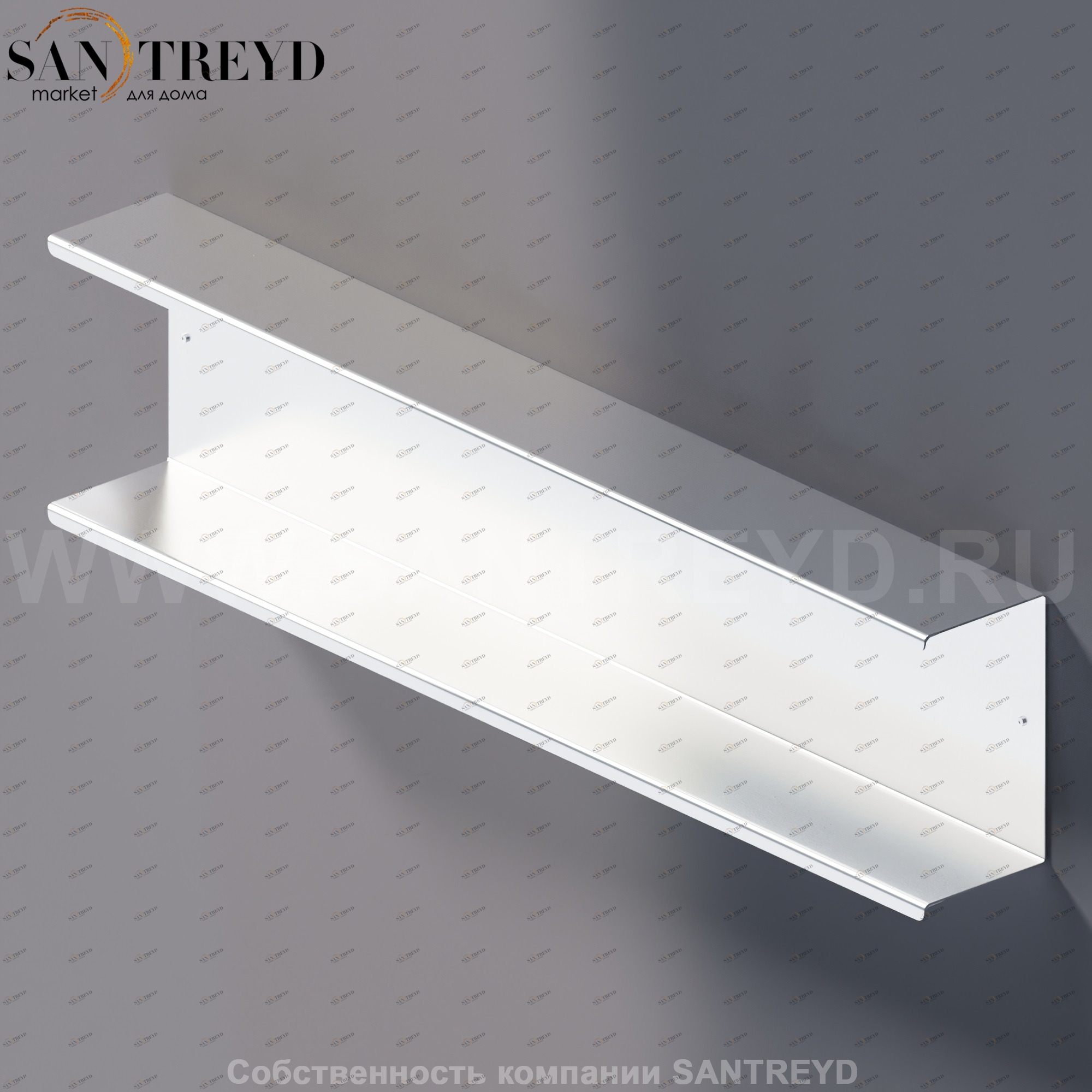 Agape MACH 2 Двойная полка 80 см хромированный сатин AMC20925SP