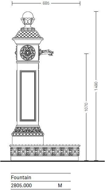 Neri Чугунный садовый фонтан Scilla 2805 - Вид №2