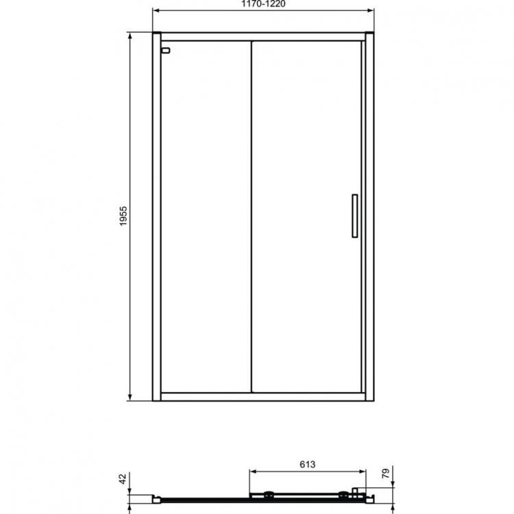 K9277V3 Сдвижная дверь в нишу 120 см Sliding door Ideal Standard CONNECT 2 - Вид №2