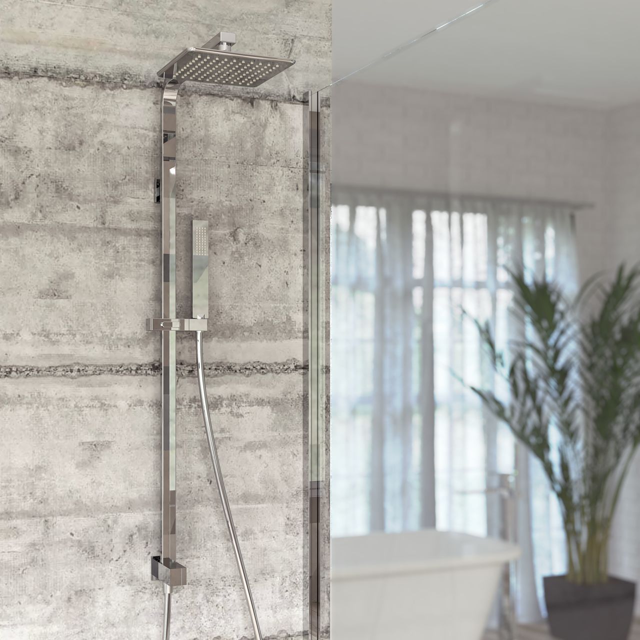 Настенная душевая колонна с ручным душем Ercos Square ARCH-00041427 - Вид №1