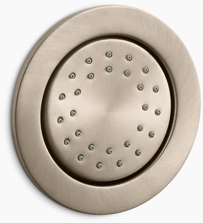 KOHLER WaterTile Круглый спрей для тела с 27 форсунками 2,0 галлона в минуту со стимулирующим спреем и воздушно-впускной технологией Katalyst K-8013-AK-BV 