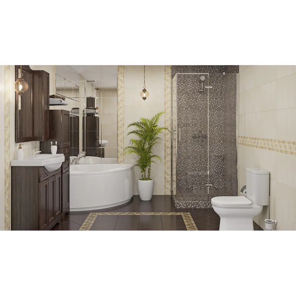 Бордюр настенный LB Ceramics Катар 13x25 см цвет коричневый STLM-2100462 - Вид №6