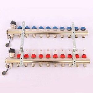 Коллектор 1'х3/4" ЕК 10 выходов EMMETI TOPWAY с расходомерами и вентилями