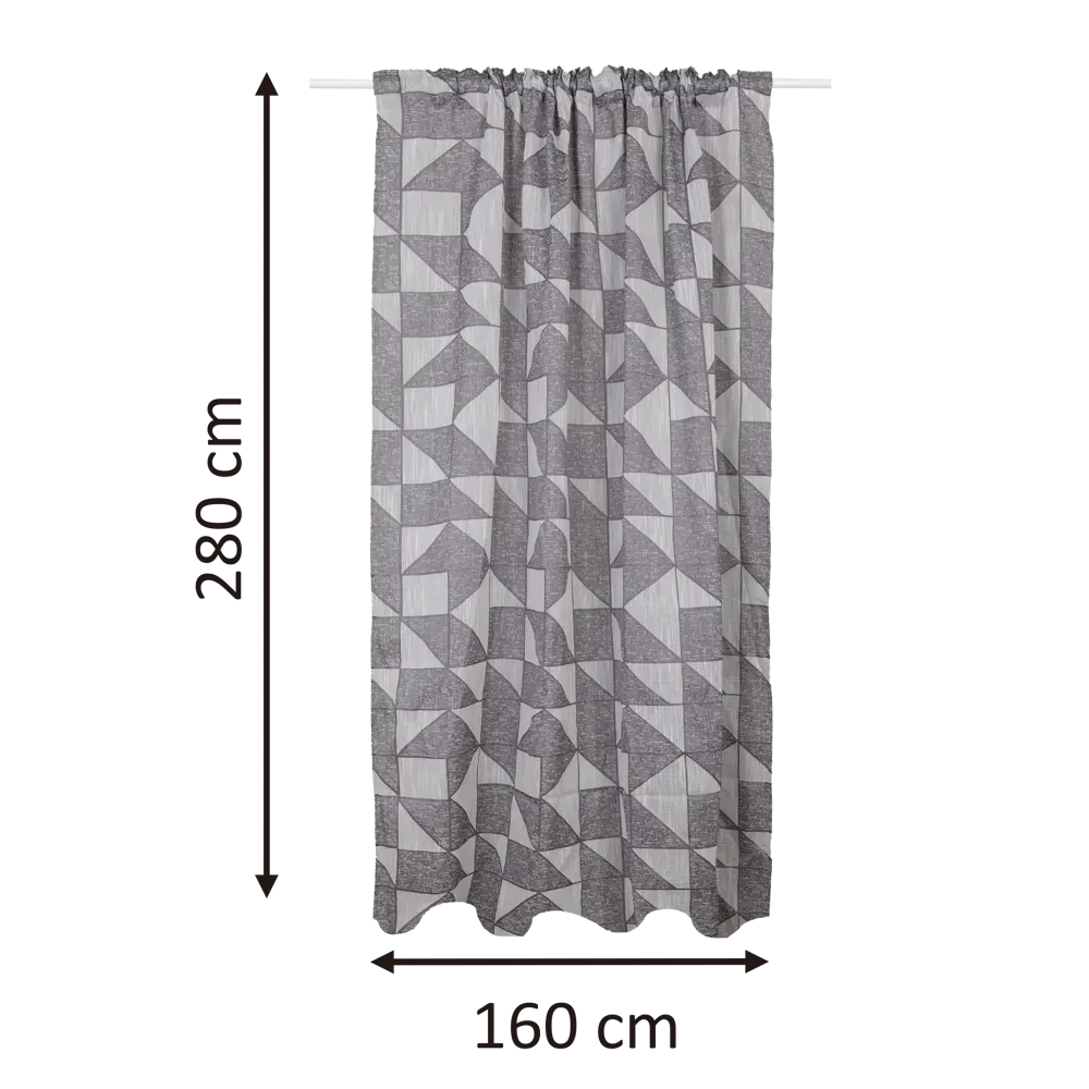 Штора на ленте Inspire Tricona 160x280 см цвет серый 83562037 STLM-2168721  - Вид №2