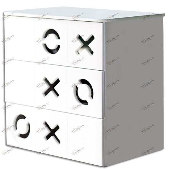 Комод детский с 3 ящиками и декором "Продленка" МАНДАРИН ПРОДЛЕНКА 178742 Белый;серый Santreyd 