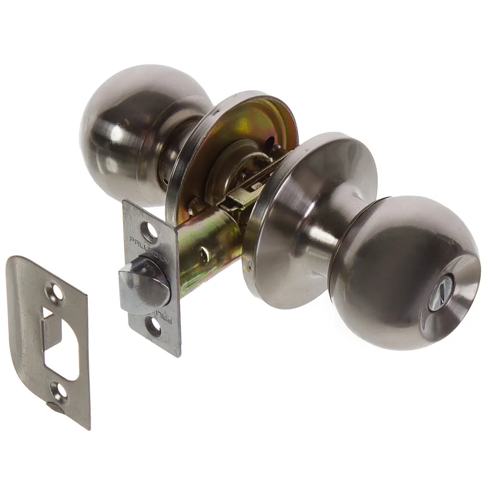 Ручка-кноб 607 SN BK SN, с фиксатором, цвет матовый никель PALLADIUM STLM-2173684 - Вид №1