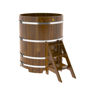 2228 Купель круглая из лиственницы Рустик d=1,17х1,4 морёная Alyarus